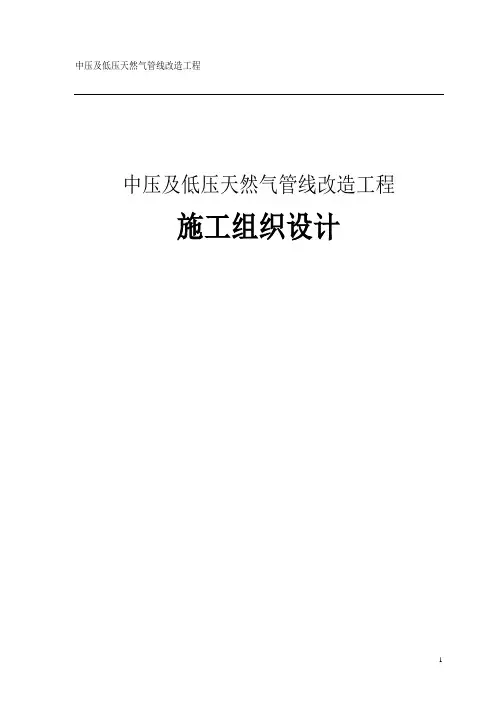 中压及低压天然气管线改造工程施工组织设计
