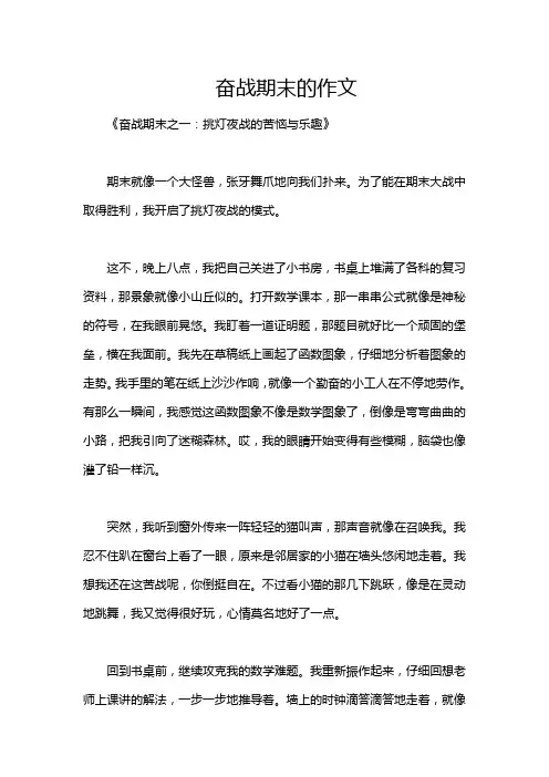 奋战期末的作文