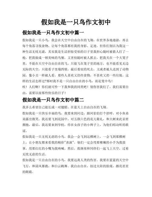 假如我是一只鸟作文初中