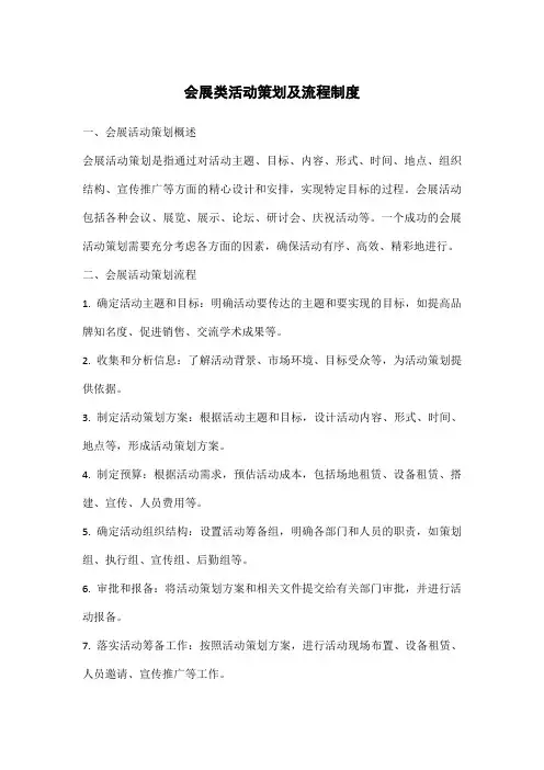 会展类活动策划及流程制度