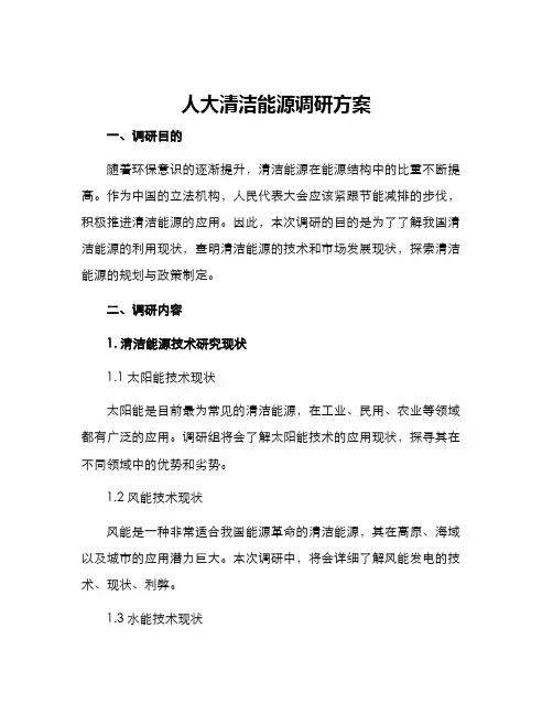 人大清洁能源调研方案