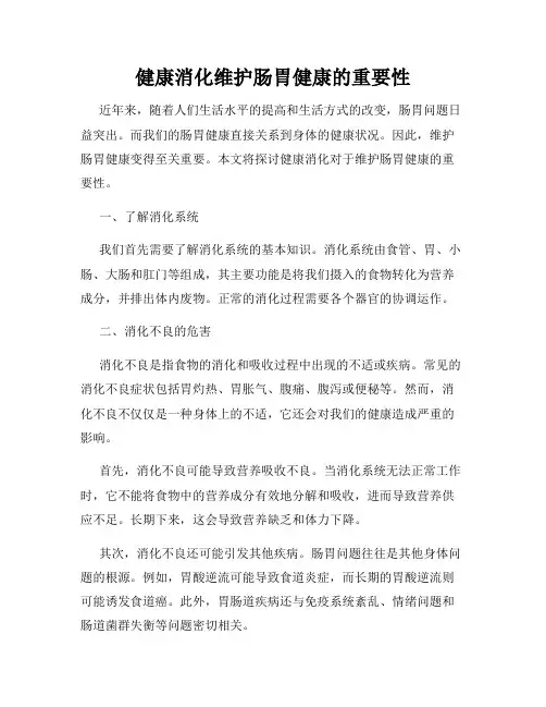 健康消化维护肠胃健康的重要性
