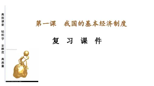 第一课 我国的基本经济制度 高一政治单元复习(统编版新教材必修2)