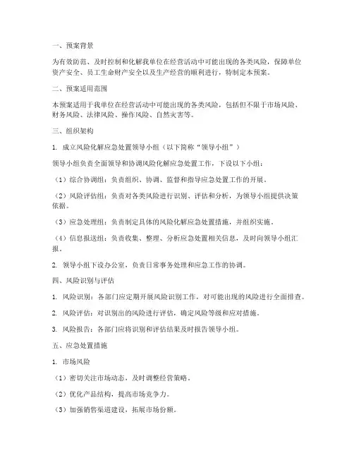 风险化解应急处置预案