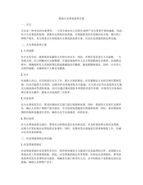 现场火灾事故处理方案