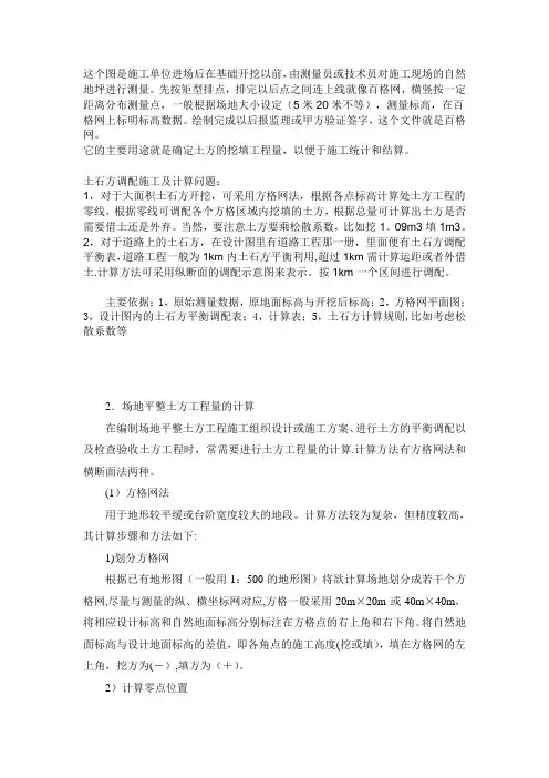 方格网计算土方