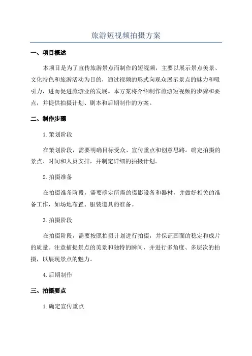 旅游短视频拍摄方案