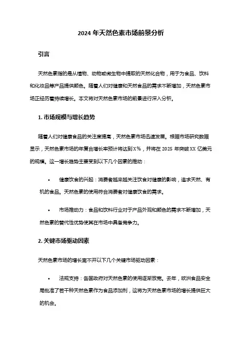 2024年天然色素市场前景分析