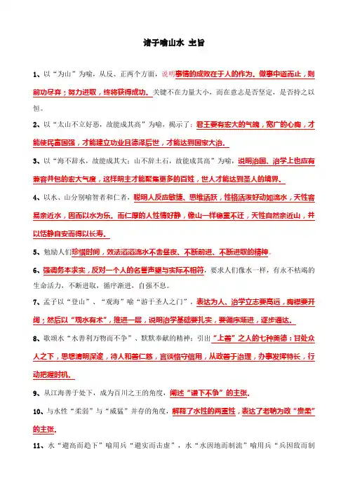 诸子喻山水 主旨