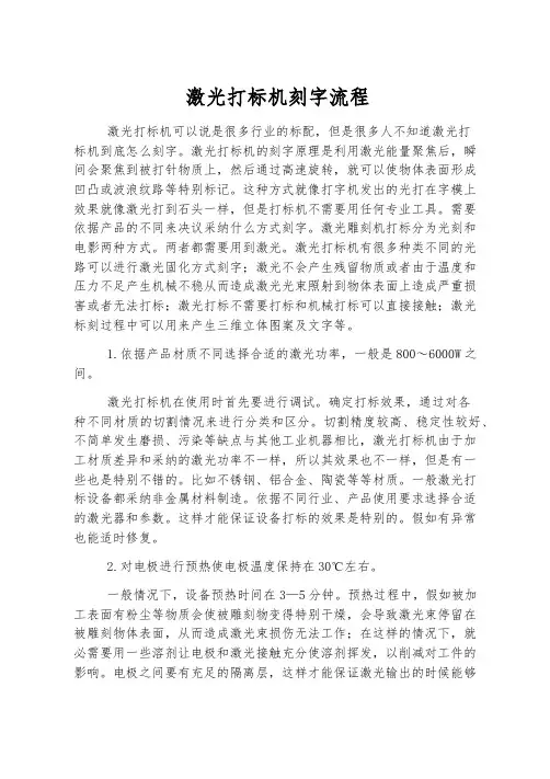 激光打标机刻字流程