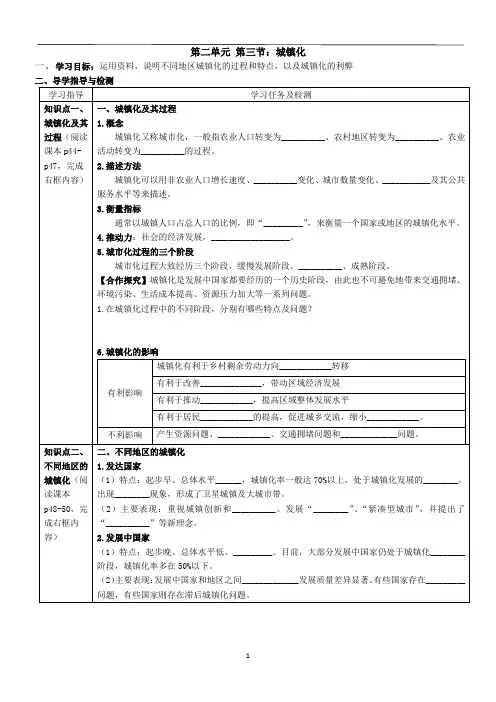鲁教版高中地理复习课件1_2.3城镇化