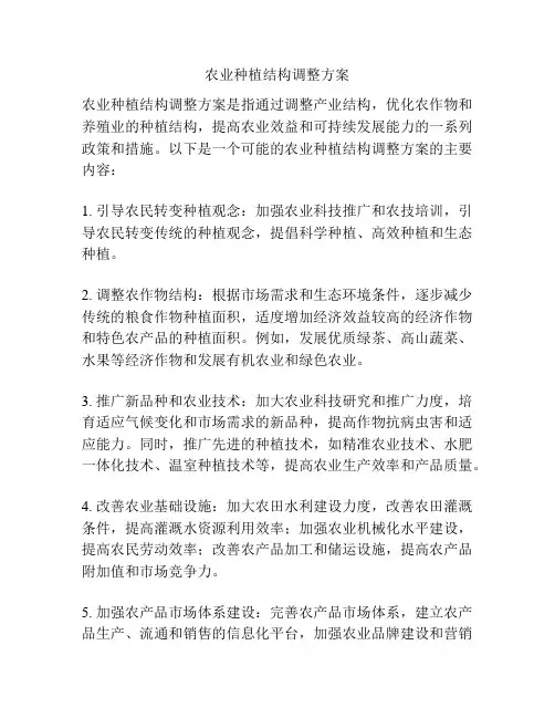 农业种植结构调整方案