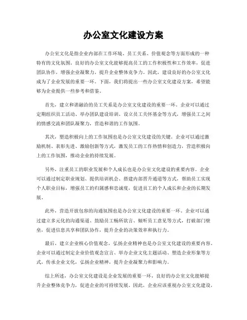 办公室文化建设方案