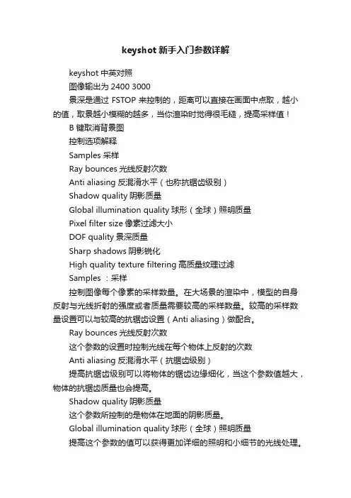 keyshot新手入门参数详解