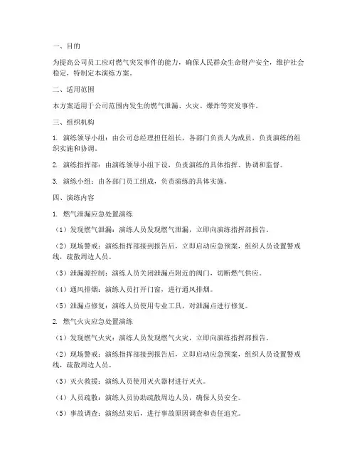 燃气公司应急预案处置演练方案