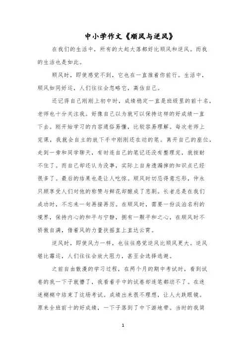 中小学作文《顺风与逆风》