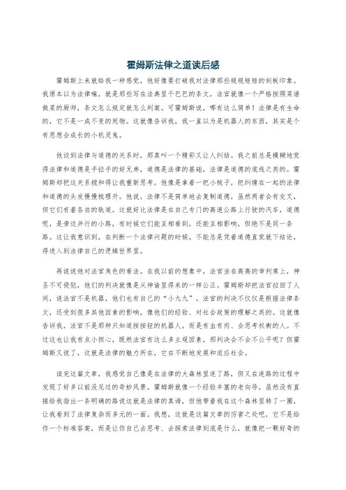 霍姆斯法律之道读后感