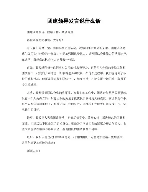 团建领导发言说什么话