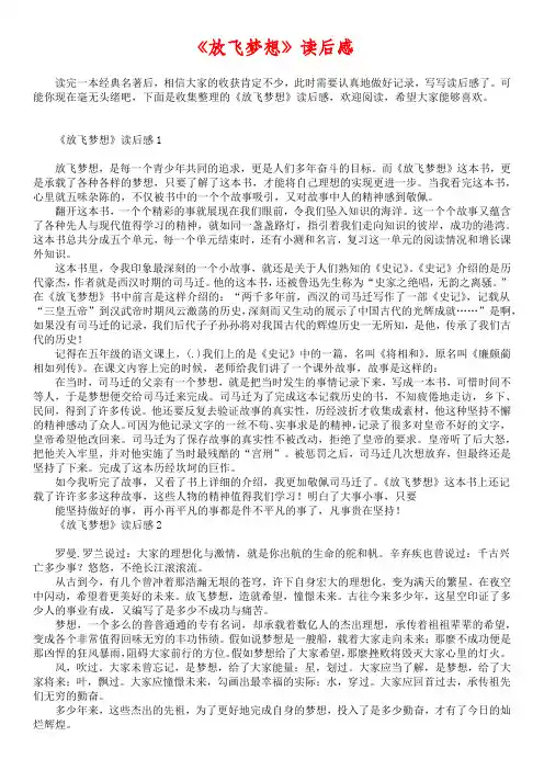 《放飞梦想》读后感