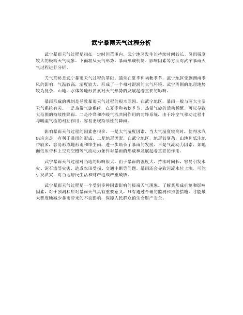 武宁暴雨天气过程分析