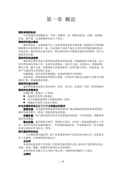 通信系统的组成