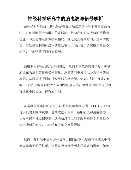 神经科学研究中的脑电波与信号解析