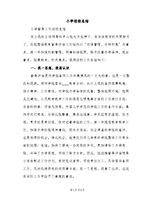小学迎检总结（2篇）