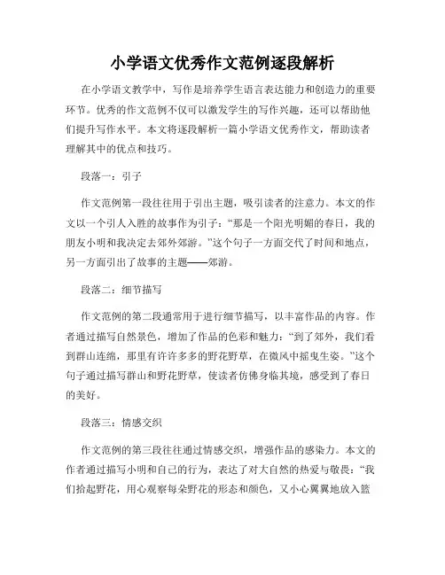 小学语文优秀作文范例逐段解析