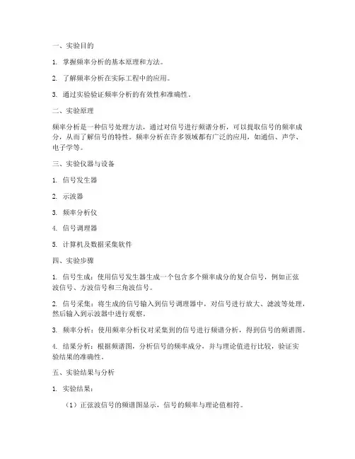频率分析应用实验报告