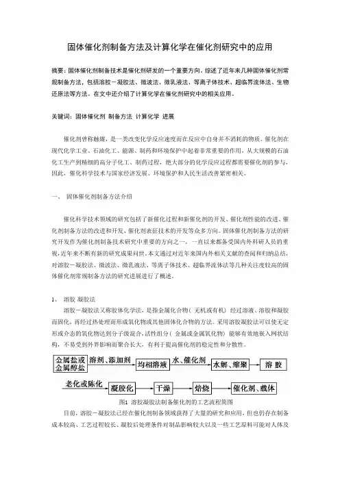 固体催化剂制备方法及计算化学在催化剂研究中的应用
