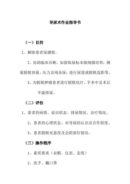 导尿术作业指导书
