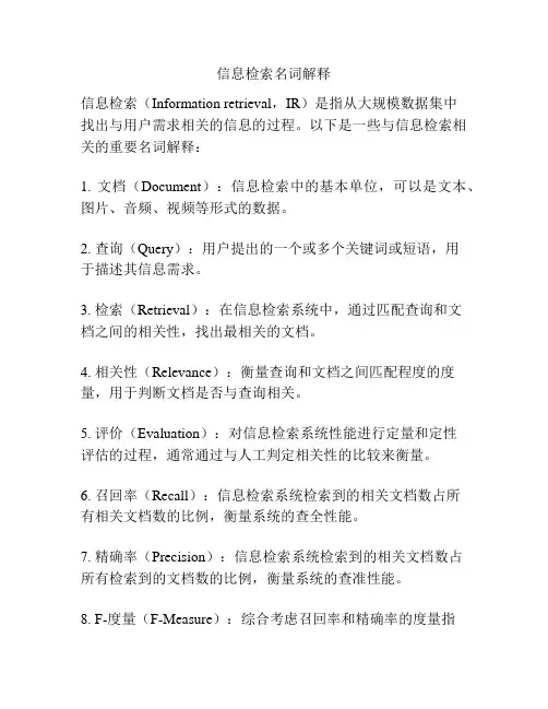 信息检索名词解释