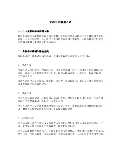 骨科手术解剖入路