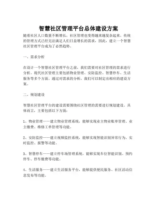 2023-智慧社区管理平台总体建设方案-1