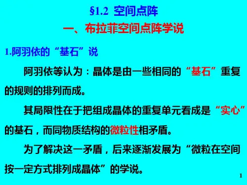 固体物理§1.2空间点阵