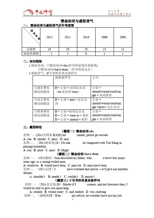 高考考点之情态动词与虚拟语气