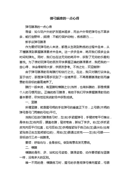 弹弓瞄准的一点心得