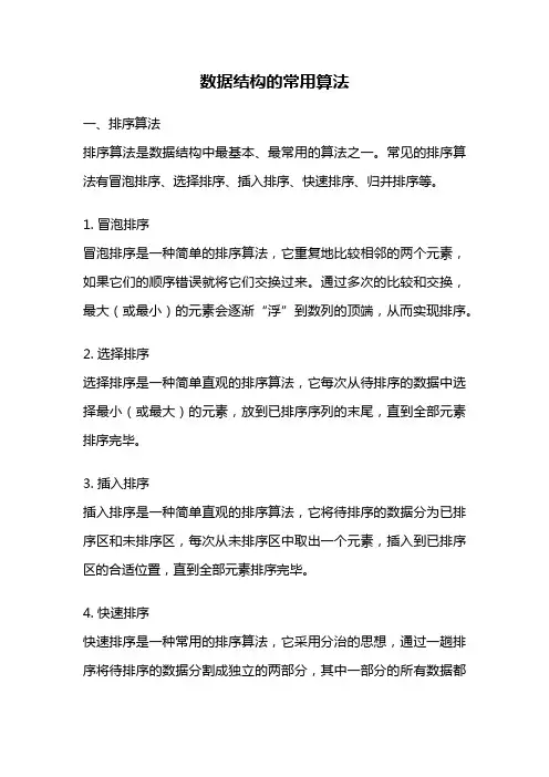 数据结构的常用算法