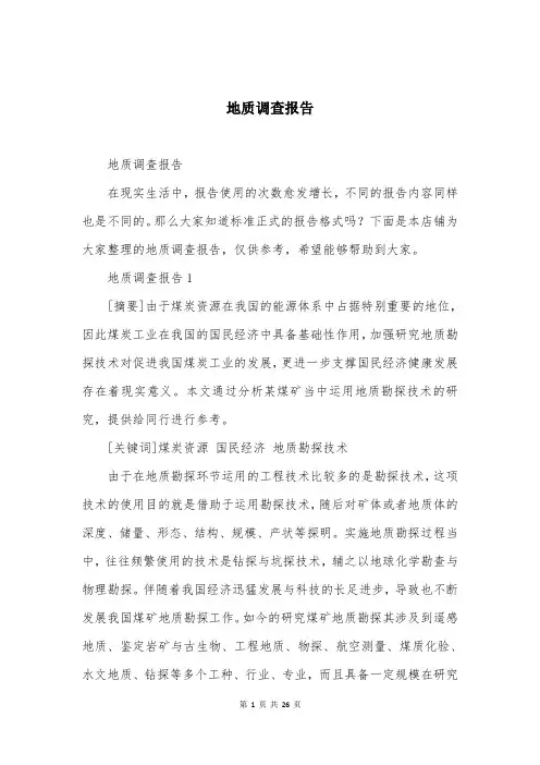 地质调查报告