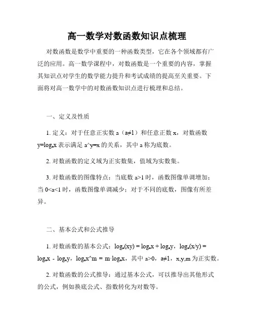 高一数学对数函数知识点梳理