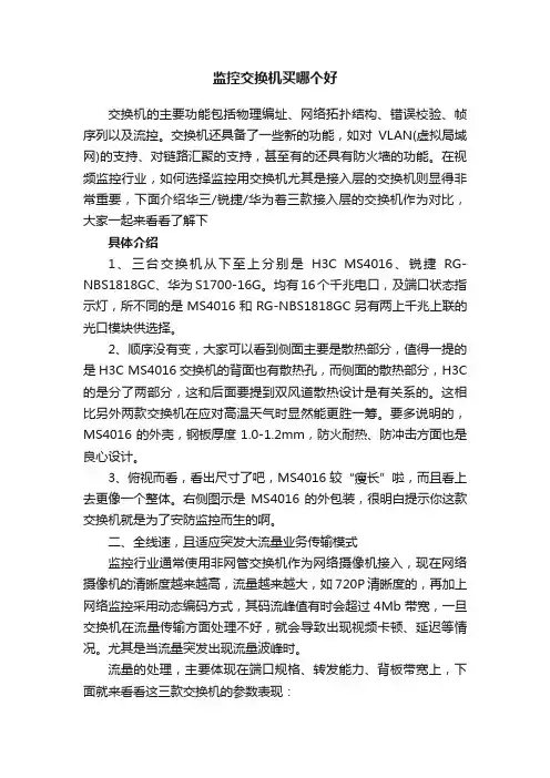 监控交换机买哪个好
