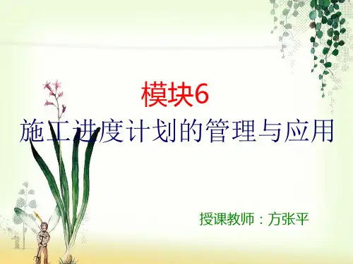 建筑施工组织与管理 第六章-施工进度计划的管理与应用