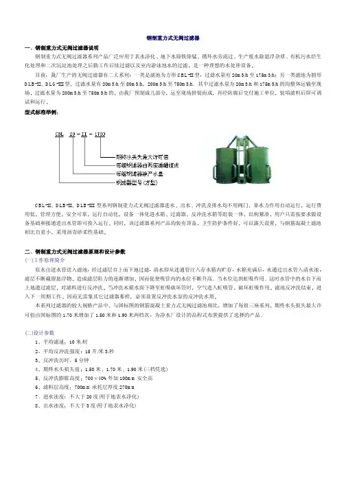 钢制重力式无阀过滤器说明书-宜兴市绿逸环保设备有限公司