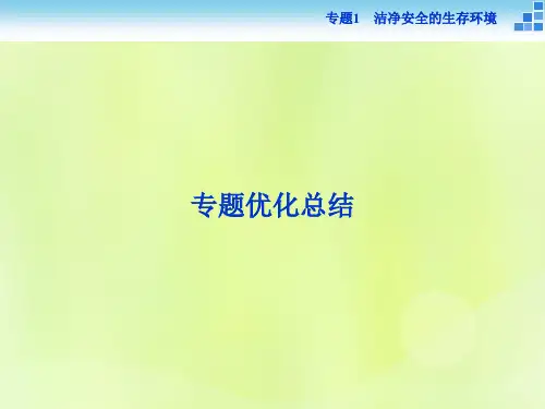 高中化学-专题1 洁净安全的生存环境专题总结课件 苏教版选修1