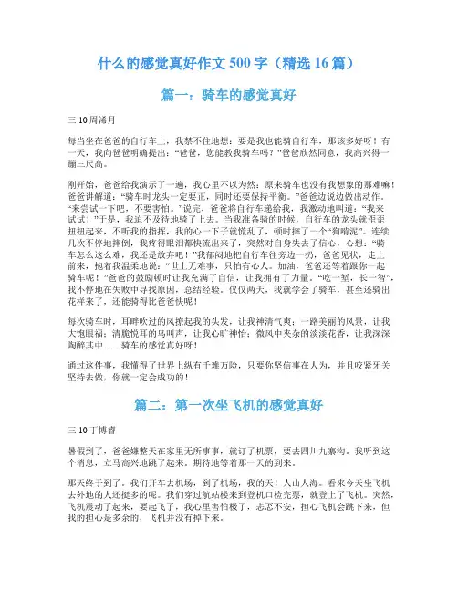 什么的感觉真好作文500字(精选16篇)