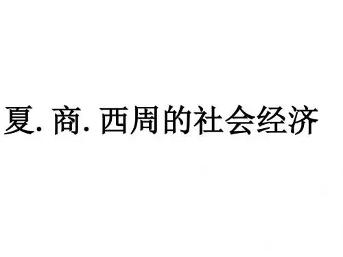 【高中历史】夏、商、西周的社会经济PPT课件1