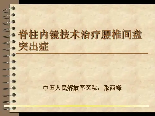 脊柱脊柱内镜技术治疗腰椎间盘突出症 张西峰1