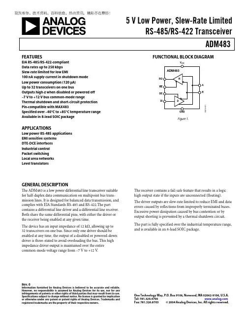 ANALOG DEVICES ADM483 数据手册