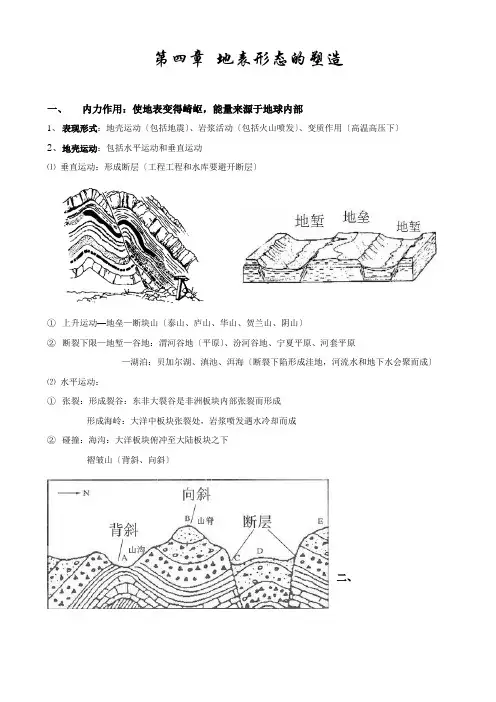 地表形态的塑造知识点