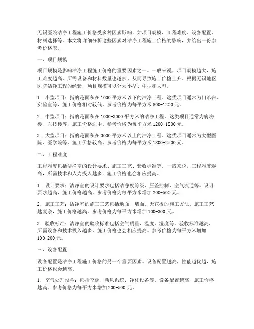 无锡医院洁净工程施工价格